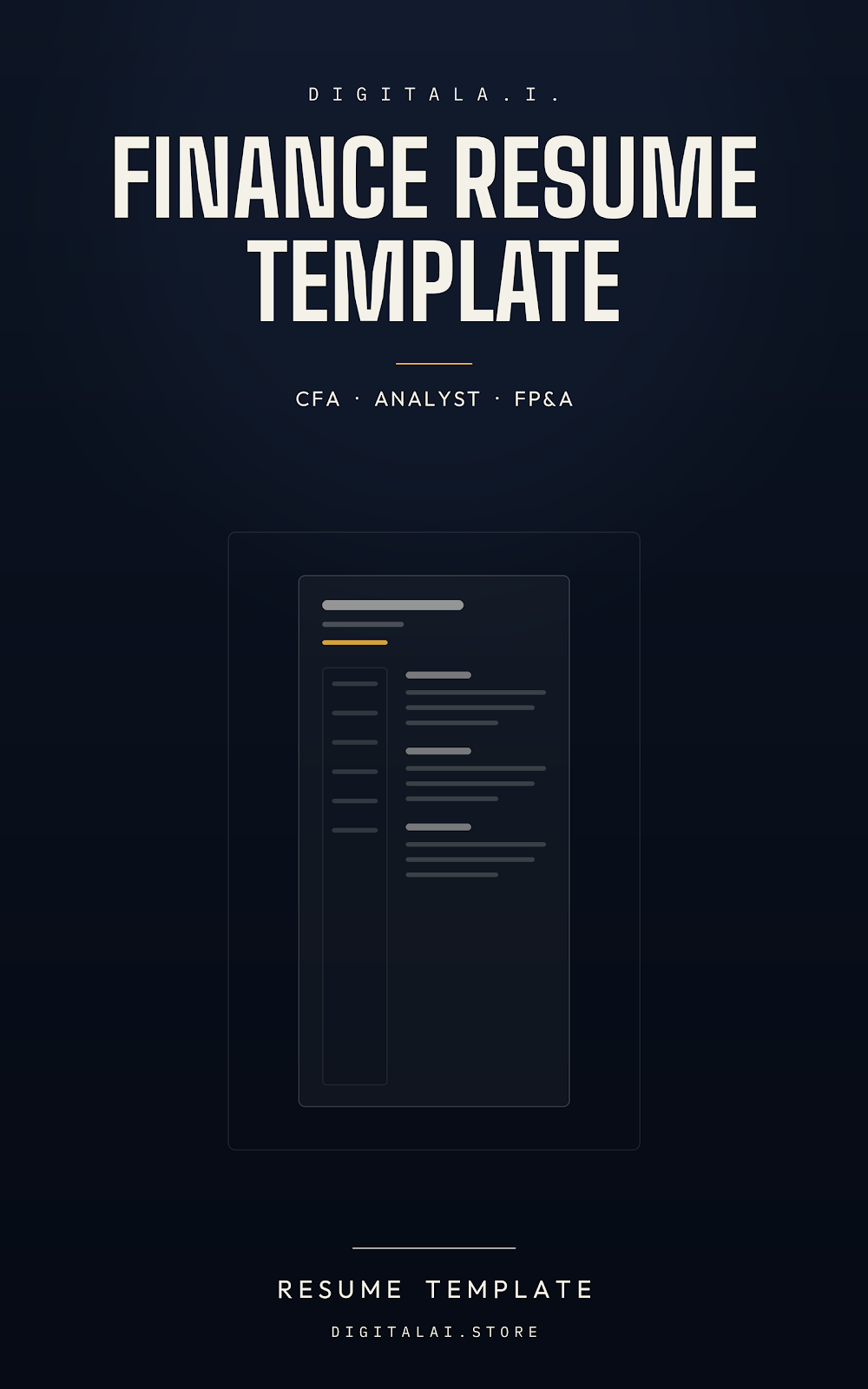 DigitalA.I. Finance Resume Template
