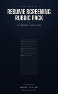 DigitalA.I. Resume Screening Rubric Pack