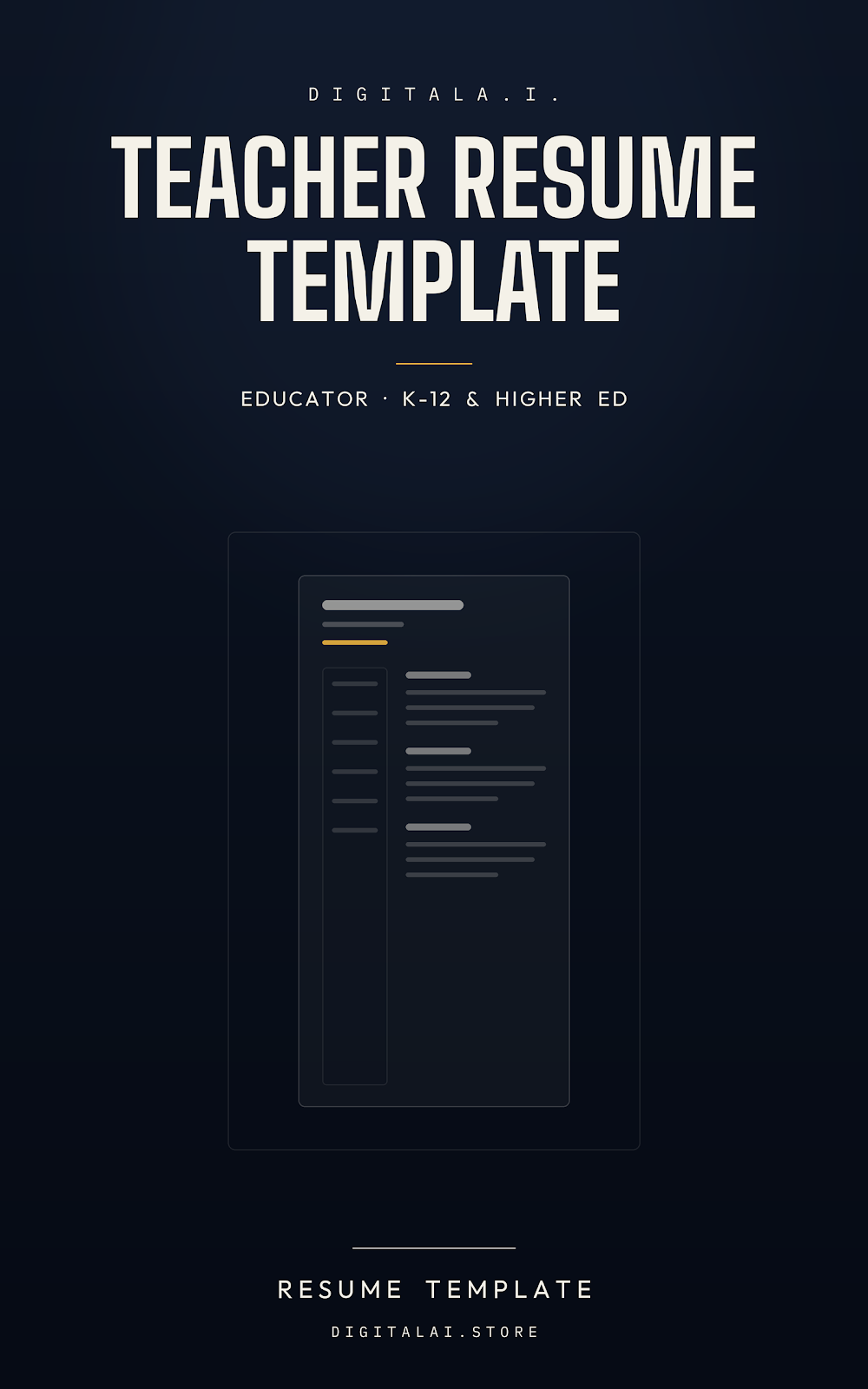 DigitalA.I. Teacher Resume Template