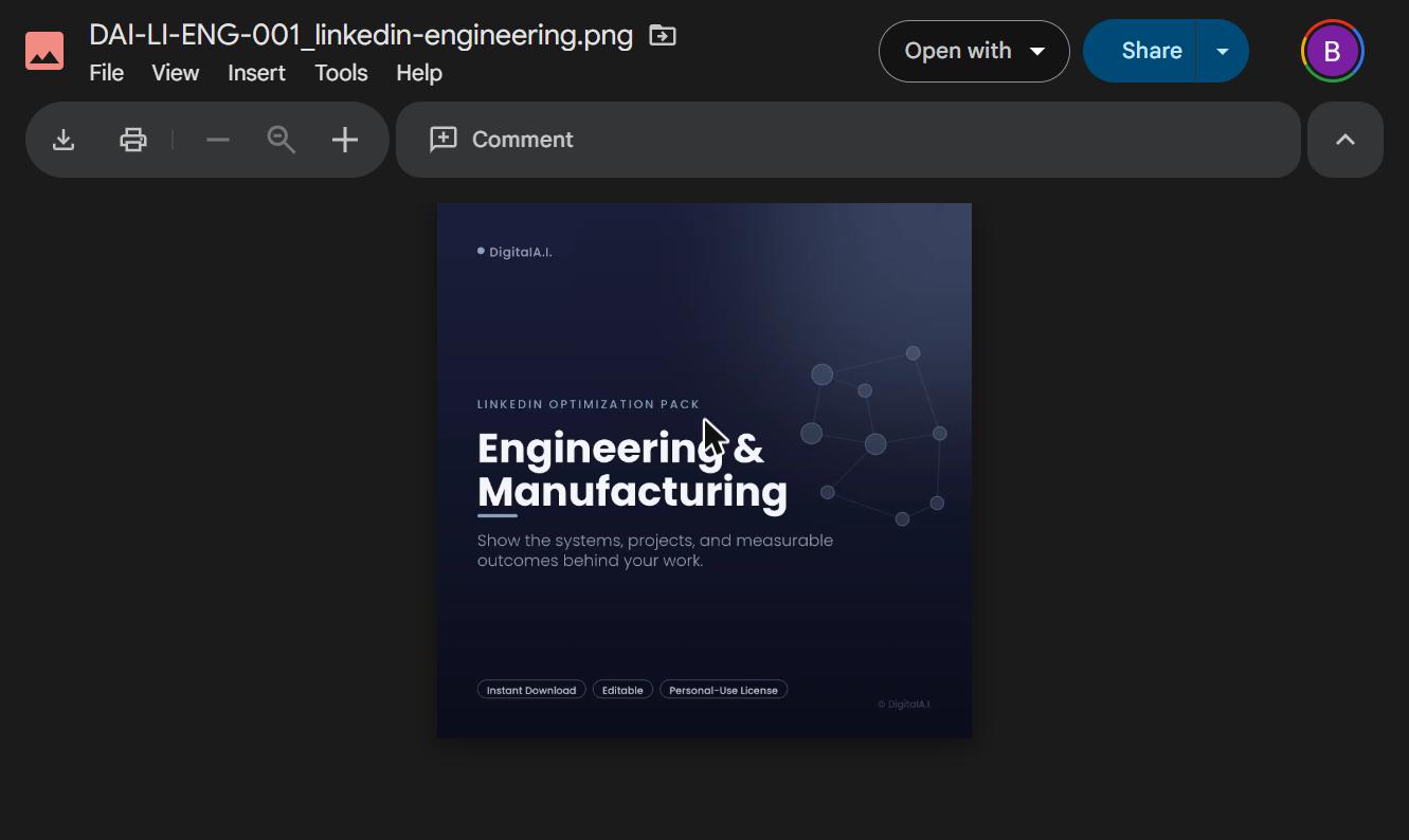 Engineering & Manufacturing LinkedIn Optimization Pack