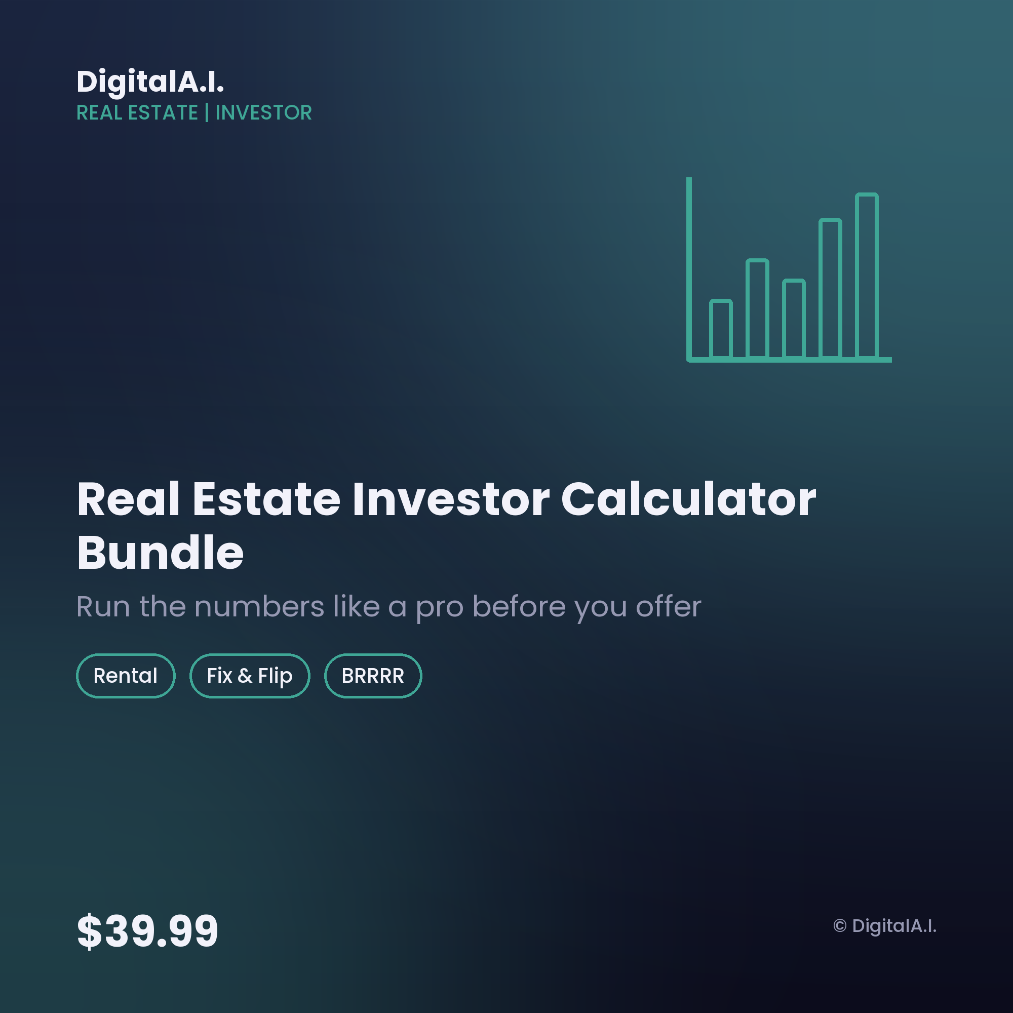 Real Estate Investor Calculator Bundle — Rental, Flip, BRRRR & More