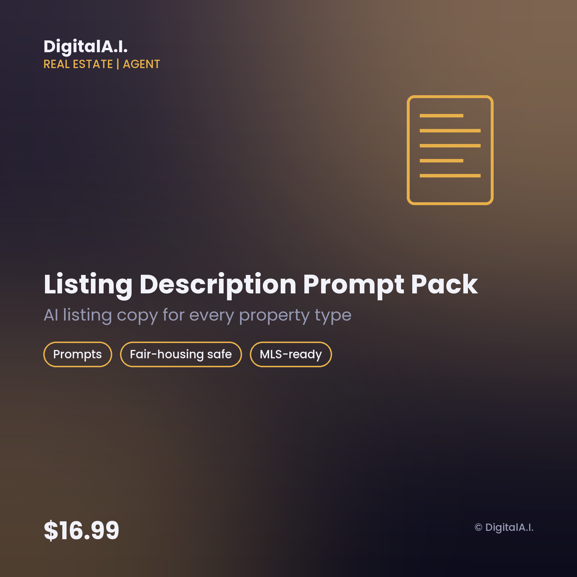Listing Description Prompt Pack — Real Estate Agent AI Prompts