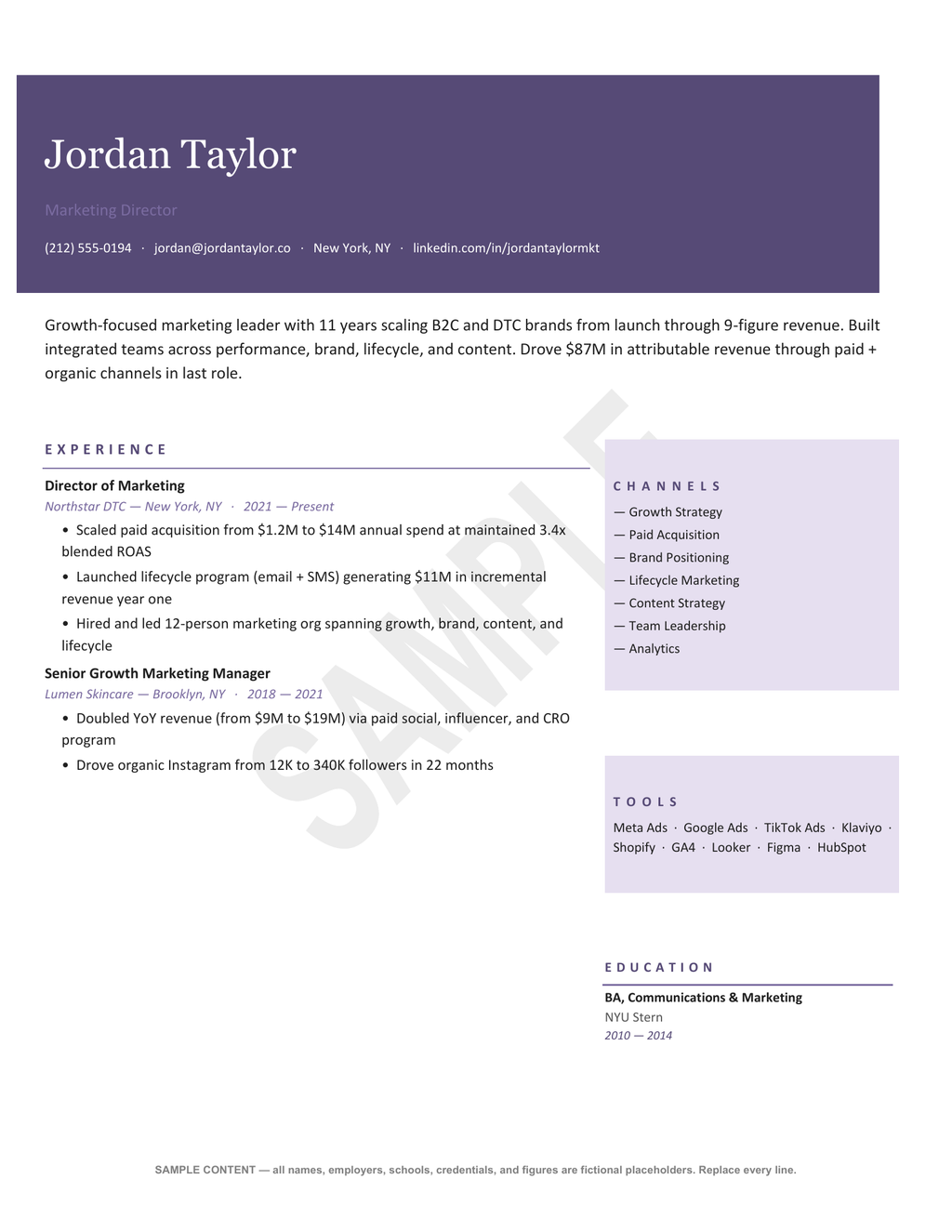 Tech & Creative Resume Pack — 3 Word Templates + SAMPLE PDFs