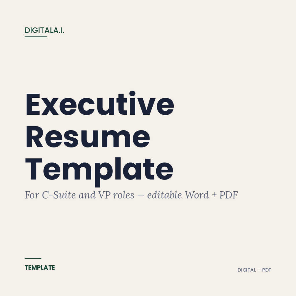 Executive Resume Template cover
