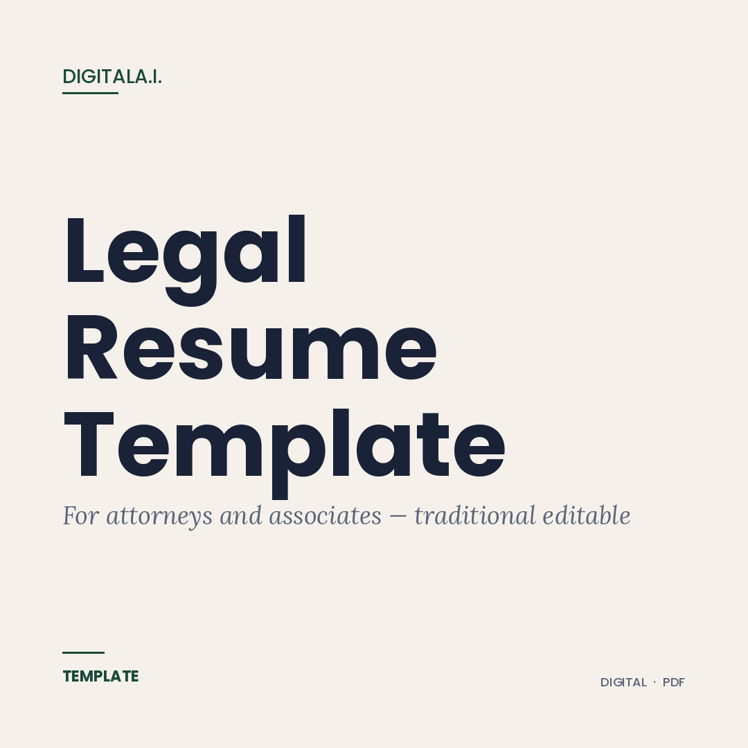 Legal Resume Template cover